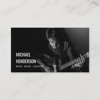Modern Professional Musician Photo Business Card by rockandpicks at Zazzle