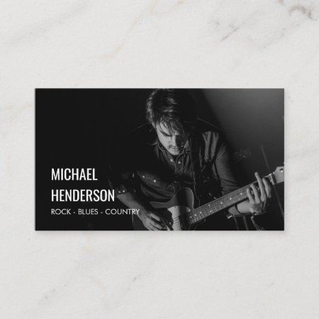 Modern Professional Musician Photo Business Card