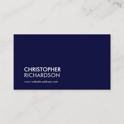 MODERN PROFESSIONAL Navy Blue Business Card