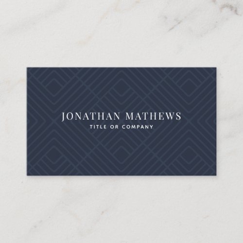 Modern Professional Navy Blue Gray Geometry Business Card