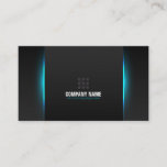 Modern Professional Neon Light Blue Business Card