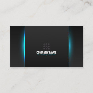 Modern Professional Neon Light Blue Business Card
