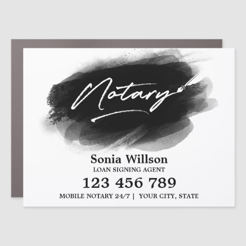 Modern Professional Notary Loan Signing Agent Car Magnet