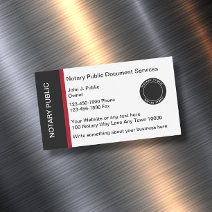 Modern Professional Notary Public Business Card Magnet