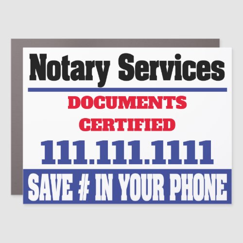 Modern Professional Notary Public Car Magnet