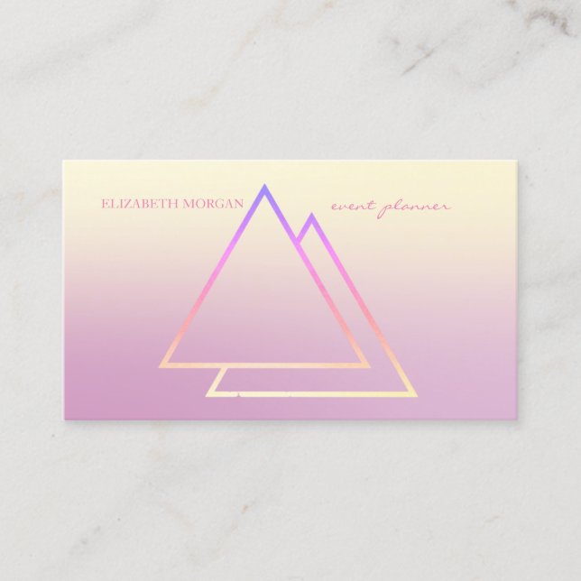 Modern Professional  Ombre Geometric Business Card (Front)