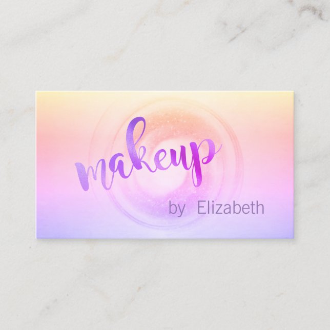 Modern Professional  Ombre ,Makeup Artist Business Card (Front)