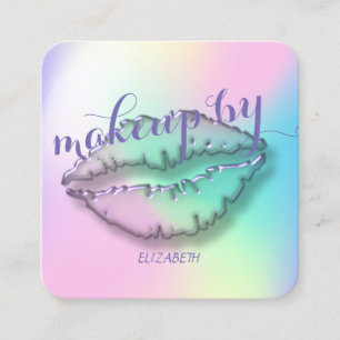 Modern Professional Ombre ,Makeup,Lip Square Business Card