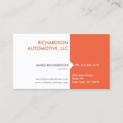 MODERN &amp; PROFESSIONAL ORANGE/WHITE Business Card