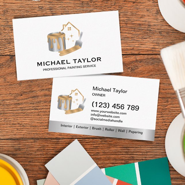 Modern Professional Paint Service Painting Service Business Card (Creator Uploaded)