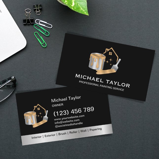 Modern Professional Paint Service Painting Service Business Card (Creator Uploaded)