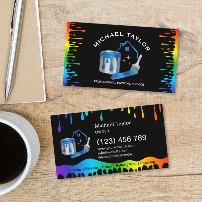 Modern Professional Painting Service Decoration Business Card (modern Professional Painting Service Decoration Business Card)