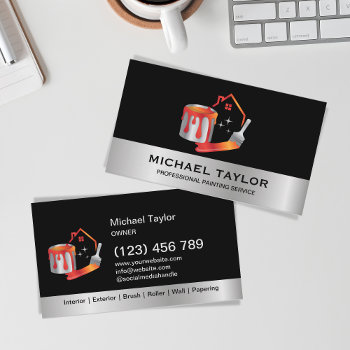 Modern Professional Painting Service Decoration Business Card by smmdsgn at Zazzle