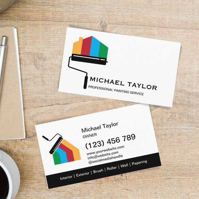 Modern Professional Painting Service Decoration Business Card (Creator Uploaded)
