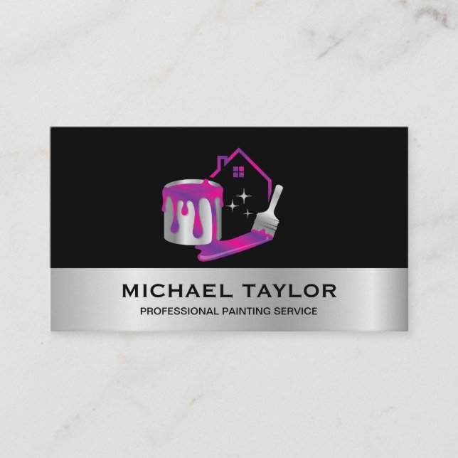 Modern Professional Painting Service Decoration Business Card (Front)