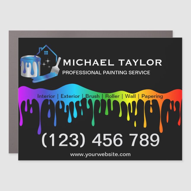 Modern Professional Painting Service Decoration Car Magnet (Front)
