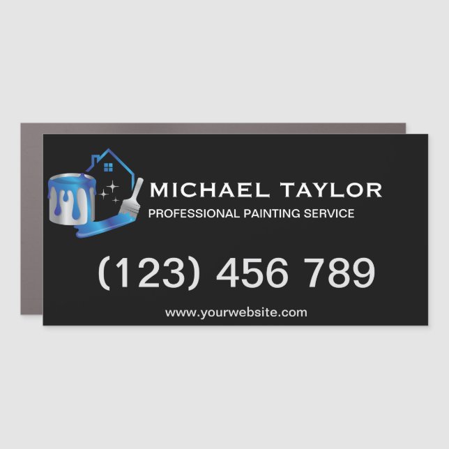 Modern Professional Painting Service Decoration Car Magnet (Front)