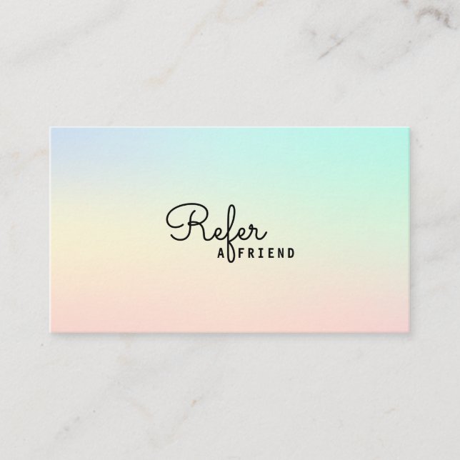 Modern Professional Pastel Shades Referral Card (Front)