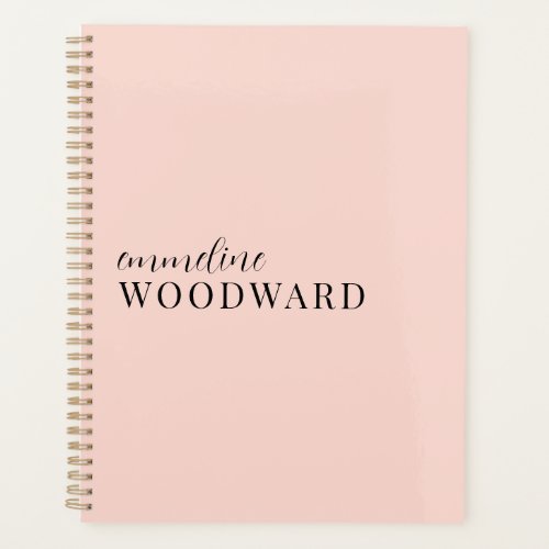 Modern Professional Peach Pink Personalized Planner