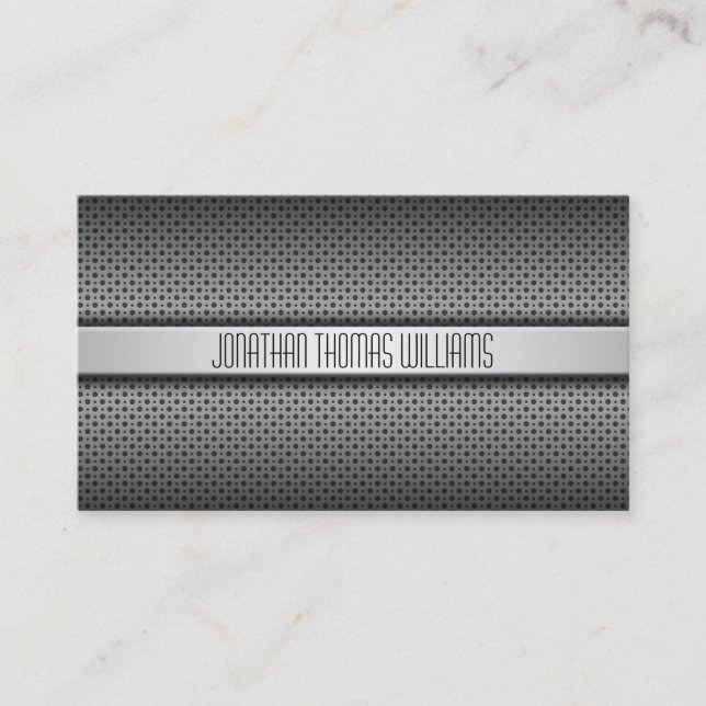 Modern Professional Perforated Metal Business Card (Front)