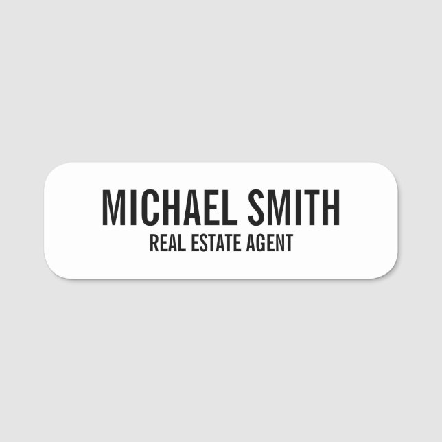 Modern Professional Personalized Name Tag (Front)
