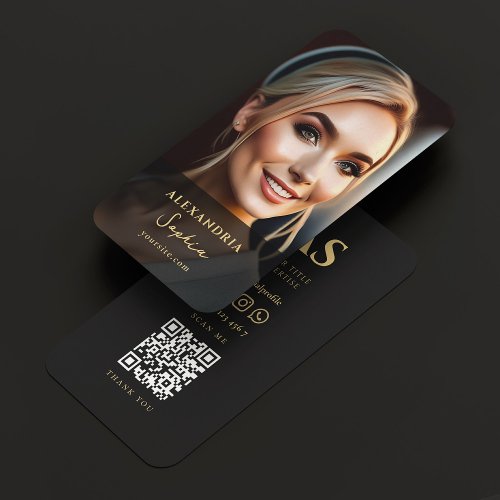 Modern Professional Photo Black Transparent Business Card
