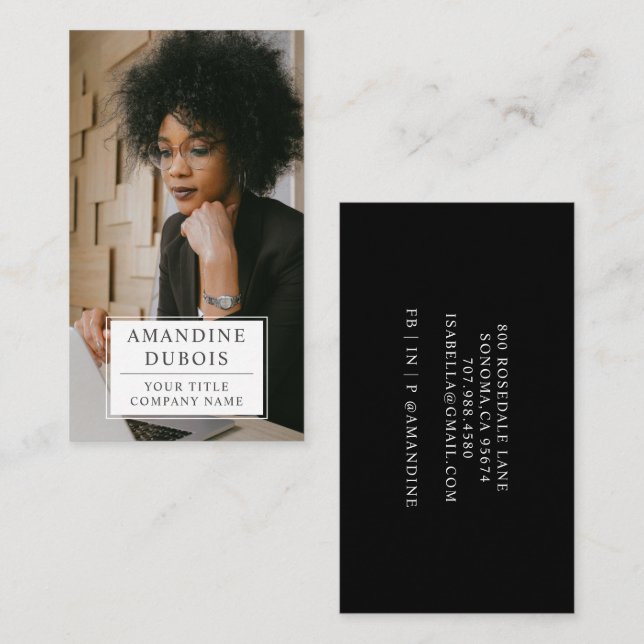 Modern Professional Photo Business Card (Front/Back)