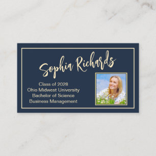 Modern Professional Photo Graduate Introduction Business Card