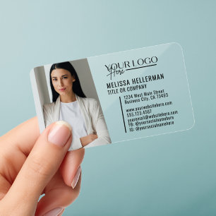 Modern Professional Photo Logo Clear Business Cards