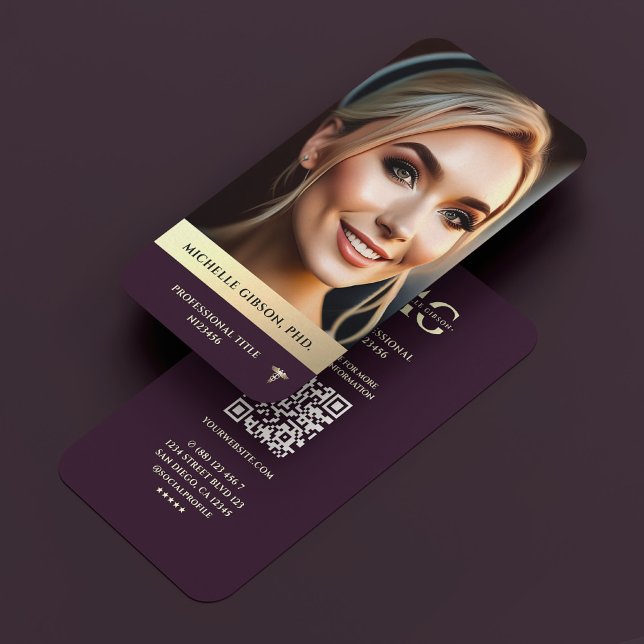 Modern Professional Photo Luxury Purple Gold Business Card (Modern Professional Photo Luxury Purple Gold Business Card
)