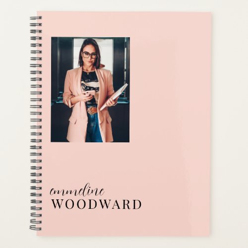 Modern Professional Photo Peach Pink Personalized Planner