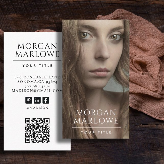Modern Professional Photo QR Code Business Card (Creator Uploaded)