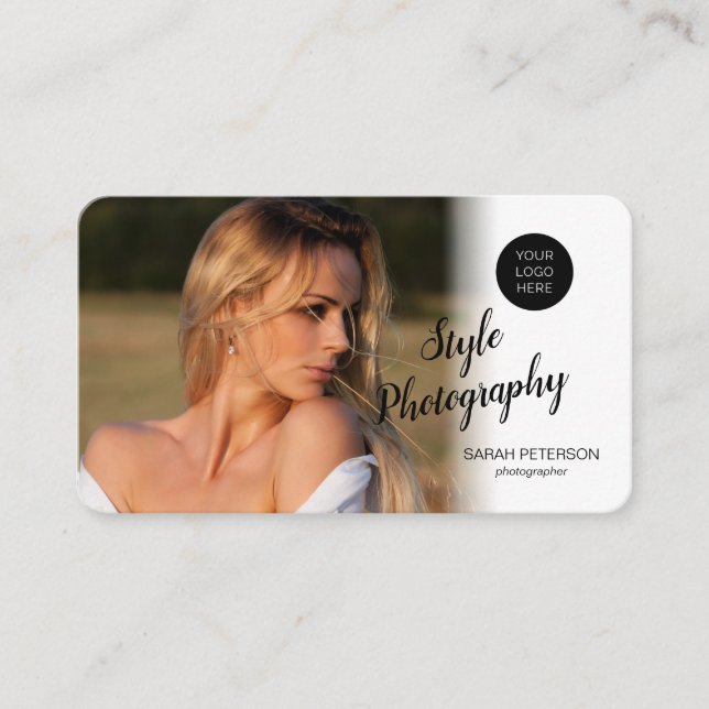 Modern professional photographer photo  business card (Front)