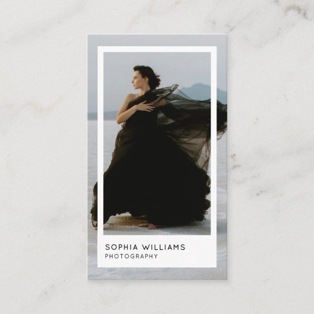 Modern Professional Photographer Qr Code Business Card (Front)
