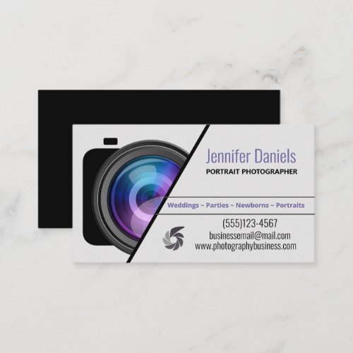 Modern Professional Photography SLR Camera Lens Business Card