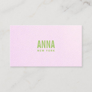 Modern Professional  Pink and Green Leather  Business Card
