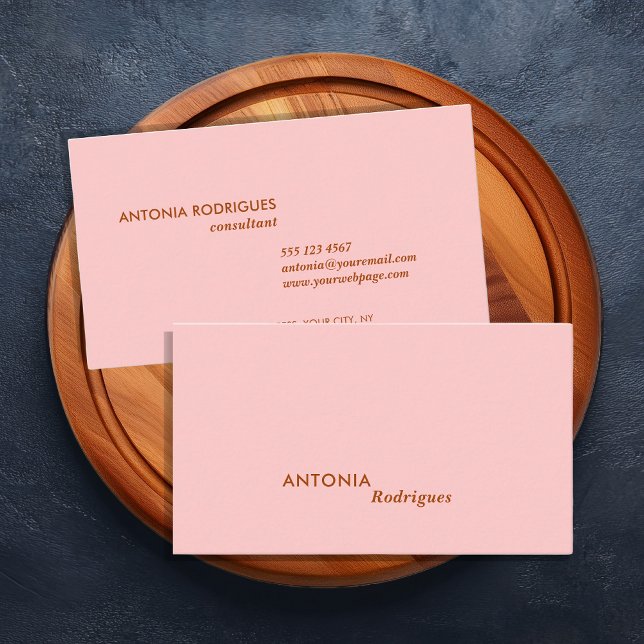 Modern Professional Pink Business Card (Blush Pink and Orange Modern and Professional business cards. Add your name and details buy online)
