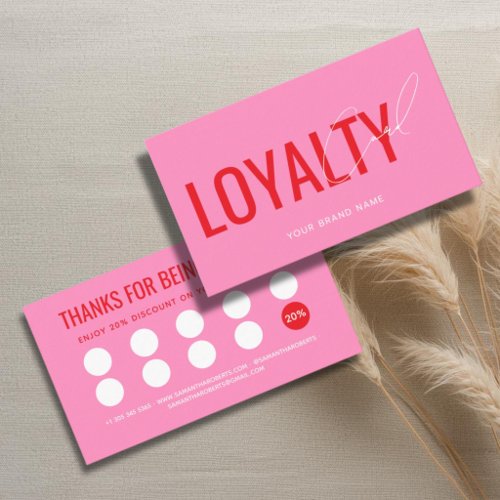 Modern professional pink customer loyalty card
