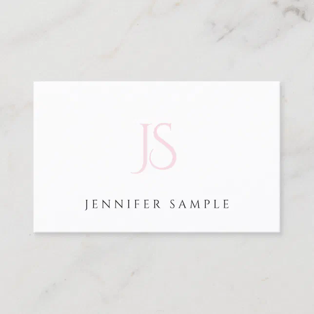 Modern Professional Pink Monogram Elegant Simple Business Card | Zazzle