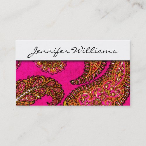 Modern Professional Pink Paisley Business Cards
