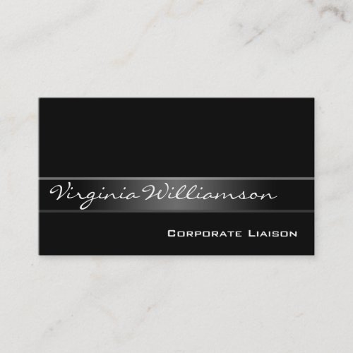 Modern Professional Plain Black Business Cards