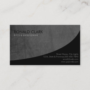 Modern Professional Plain Black Gray SimpleElegant Business Card
