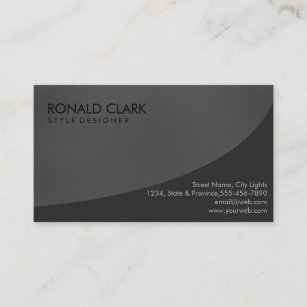 Modern Professional Plain Black Gray SimpleElegant Business Card