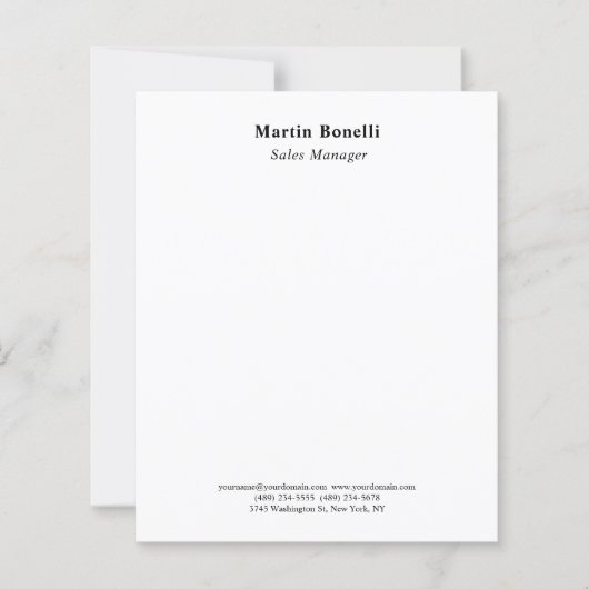 Modern Professional Plain Black & White Classical (Front)
