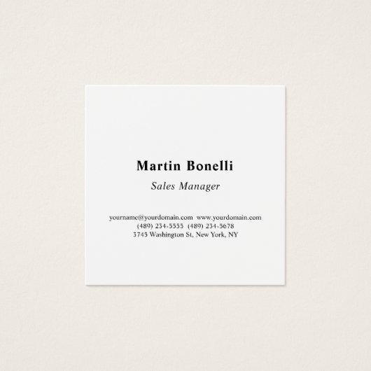 Modern Professional Plain Black & White Classical (Front)
