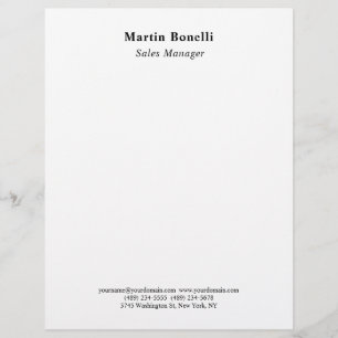 Modern Professional Plain Black & White Classical Letterhead