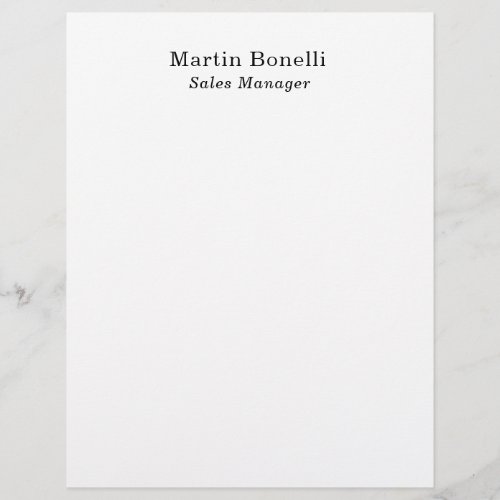 Modern Professional Plain Black & White Classical Letterhead