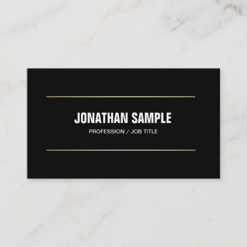 Modern Professional Plain Black White Gold Trendy Business Card