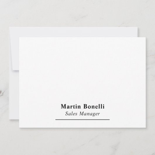 Modern Professional Plain Black & White Name Title (Front)
