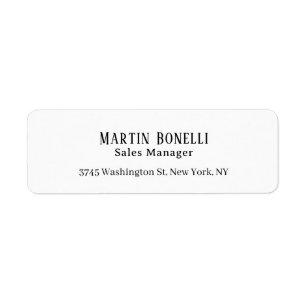 Modern Professional Plain Black & White Serif Font Label